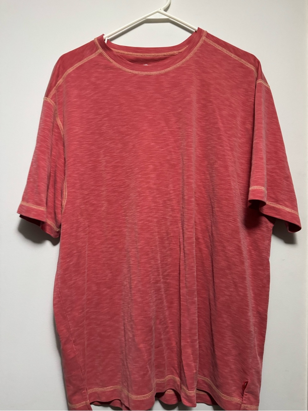 Men's Washed Red Crew Neck T-Shirt
